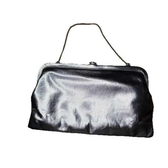 Vintage La France Small Silver Evening Purse Bag Clutch Handbag Chain Handle 60s - Picture 1 of 10